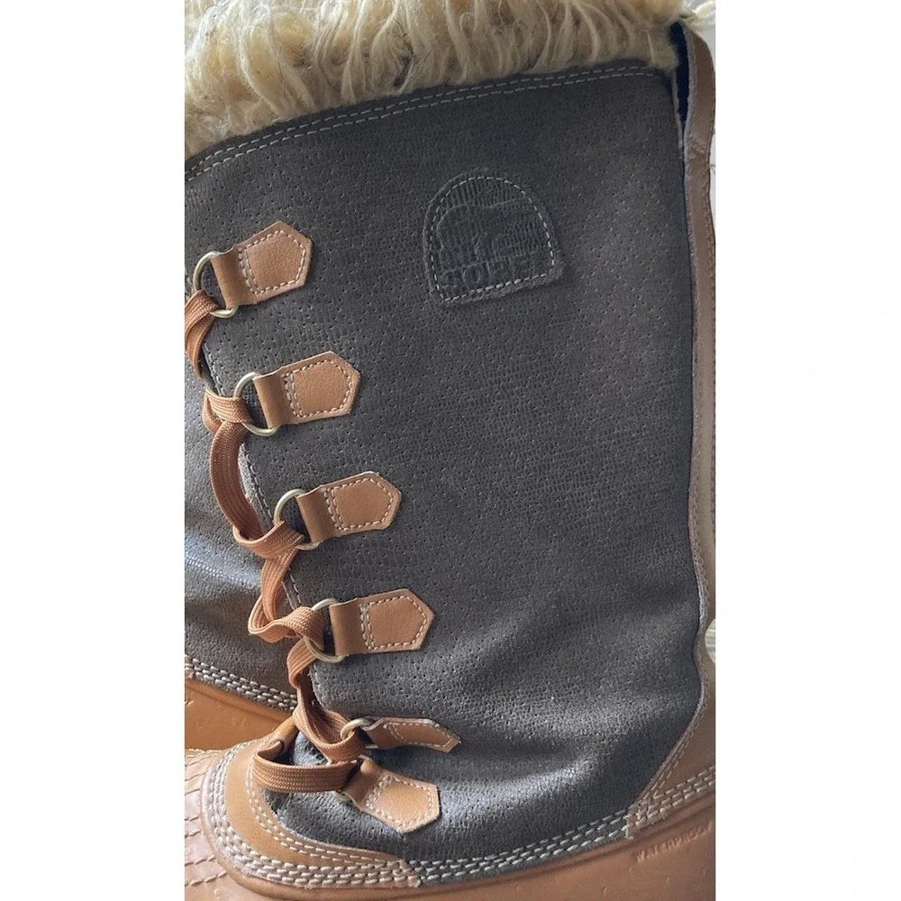 Sorel Womens Size 9 Joan Of Arctic Brown Tall Waterproof Winter Snow Boots